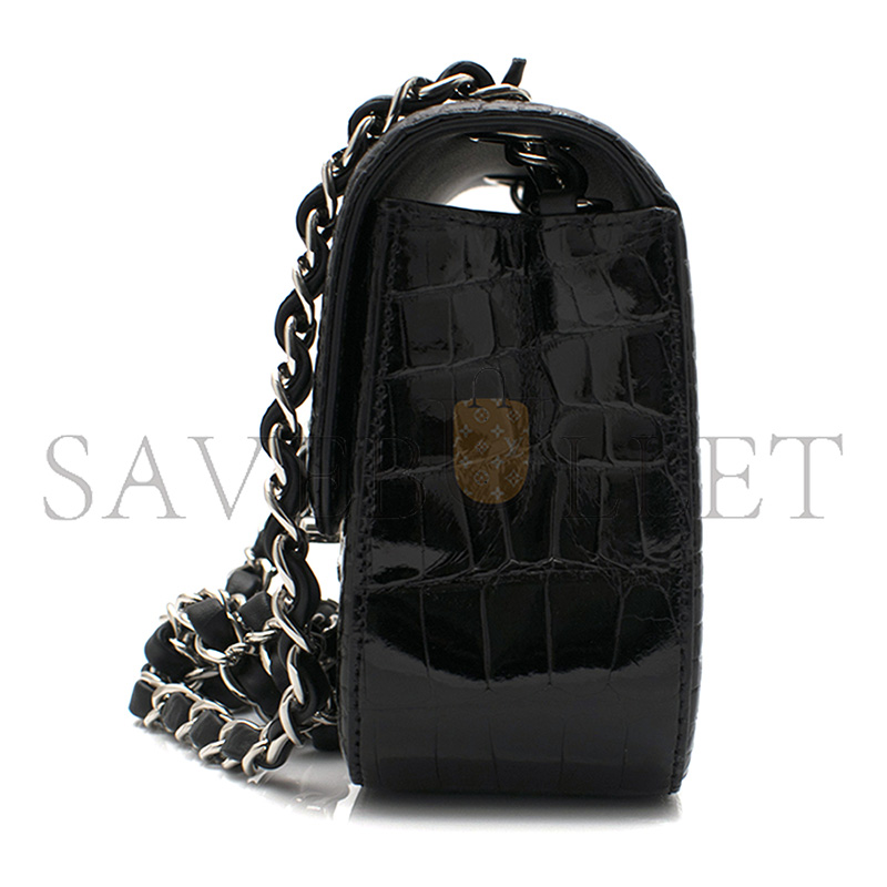 CHANEL MASTER SHINY ALLIGATOR MINI RECTANGULAR FLAP BLACK (20*12*6cm)